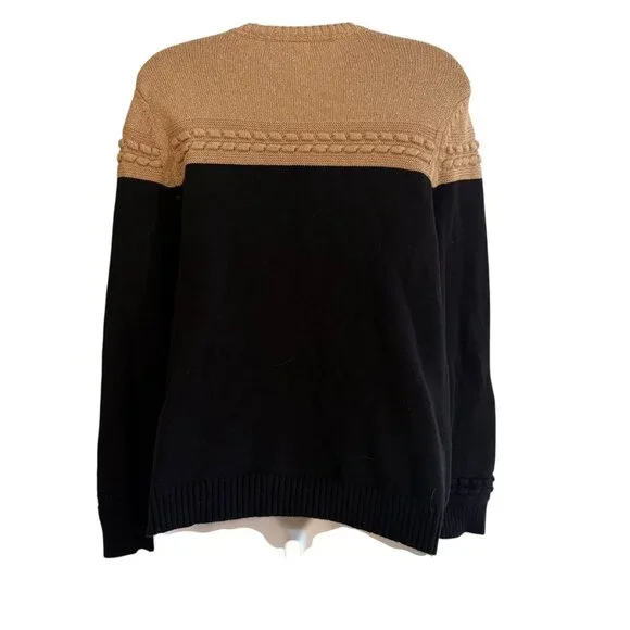 Charter Club Metallic Colorblock Sweater | PM | Black & Gold Holiday Knit - Picture 4 of 9